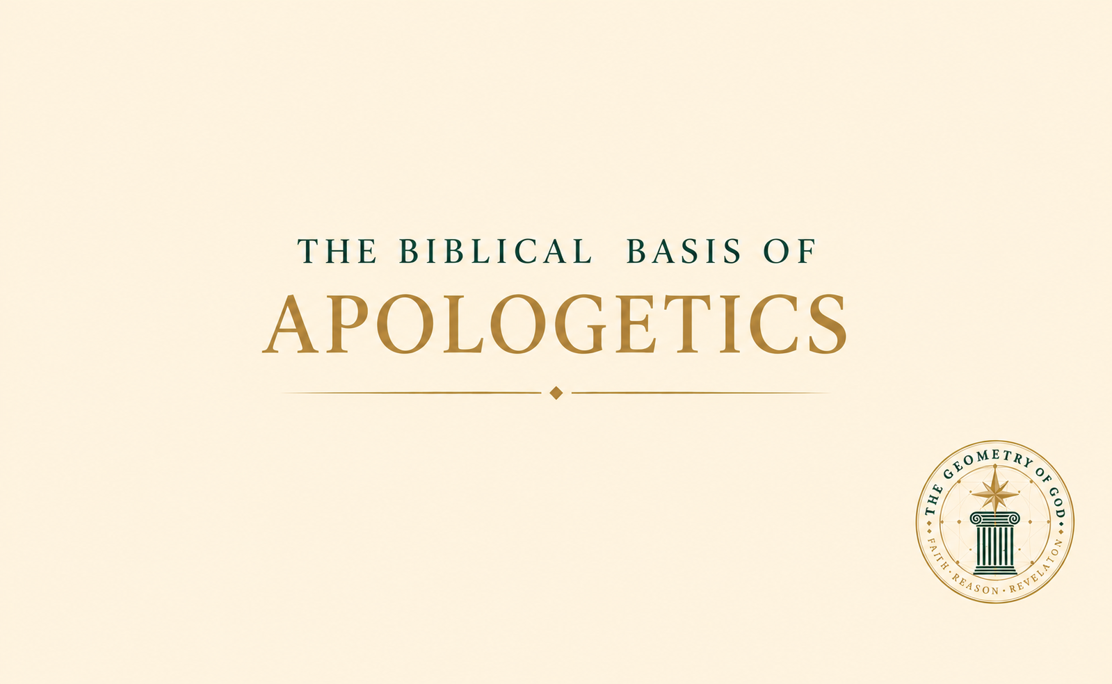 THE BIBLICAL BASIS OF APOLOGETICS
